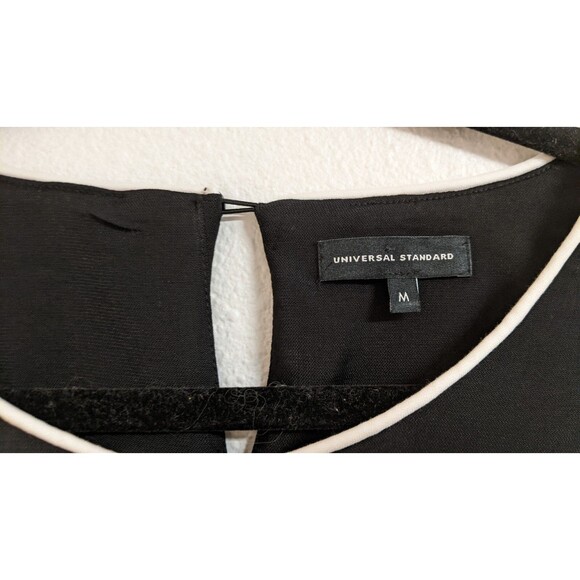 Women's UNIVERSAL STANDARD Black Viscose/Spandex Long Sleeve Blouse M/18-20 - Picture 12 of 16